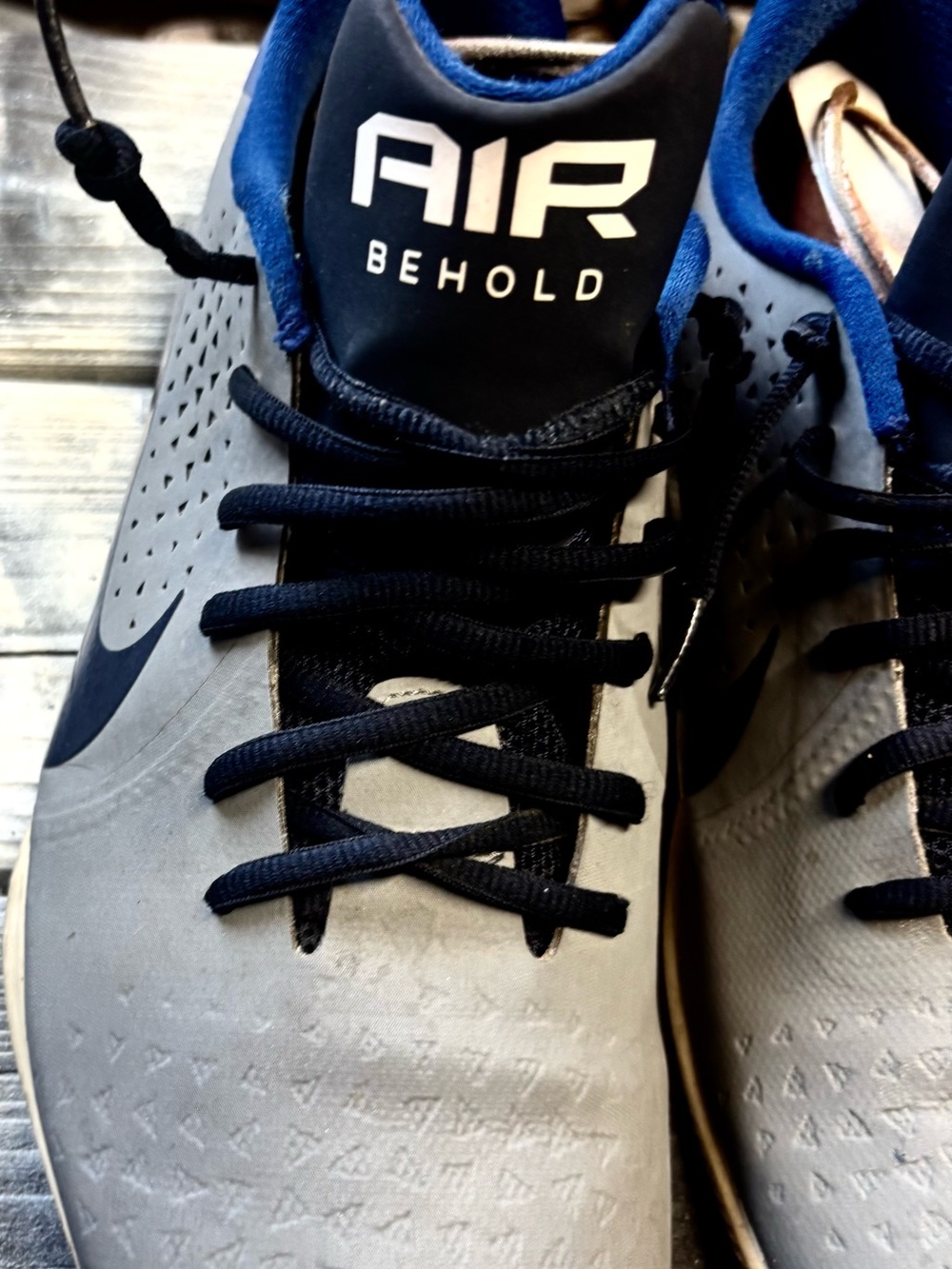 Nike Air Behold gray & blue sneakers #basketball #airbehold size 13